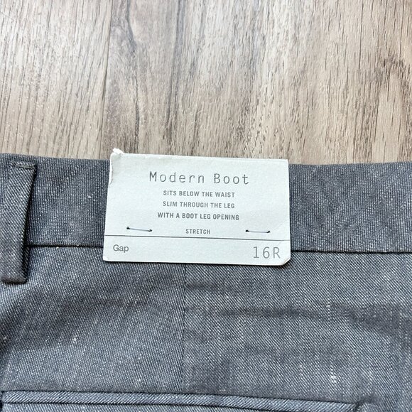 Gap Women's Modern Boot Linen Work Pants in Charcoal Gray Size 16R NWT - Picture 12 of 12